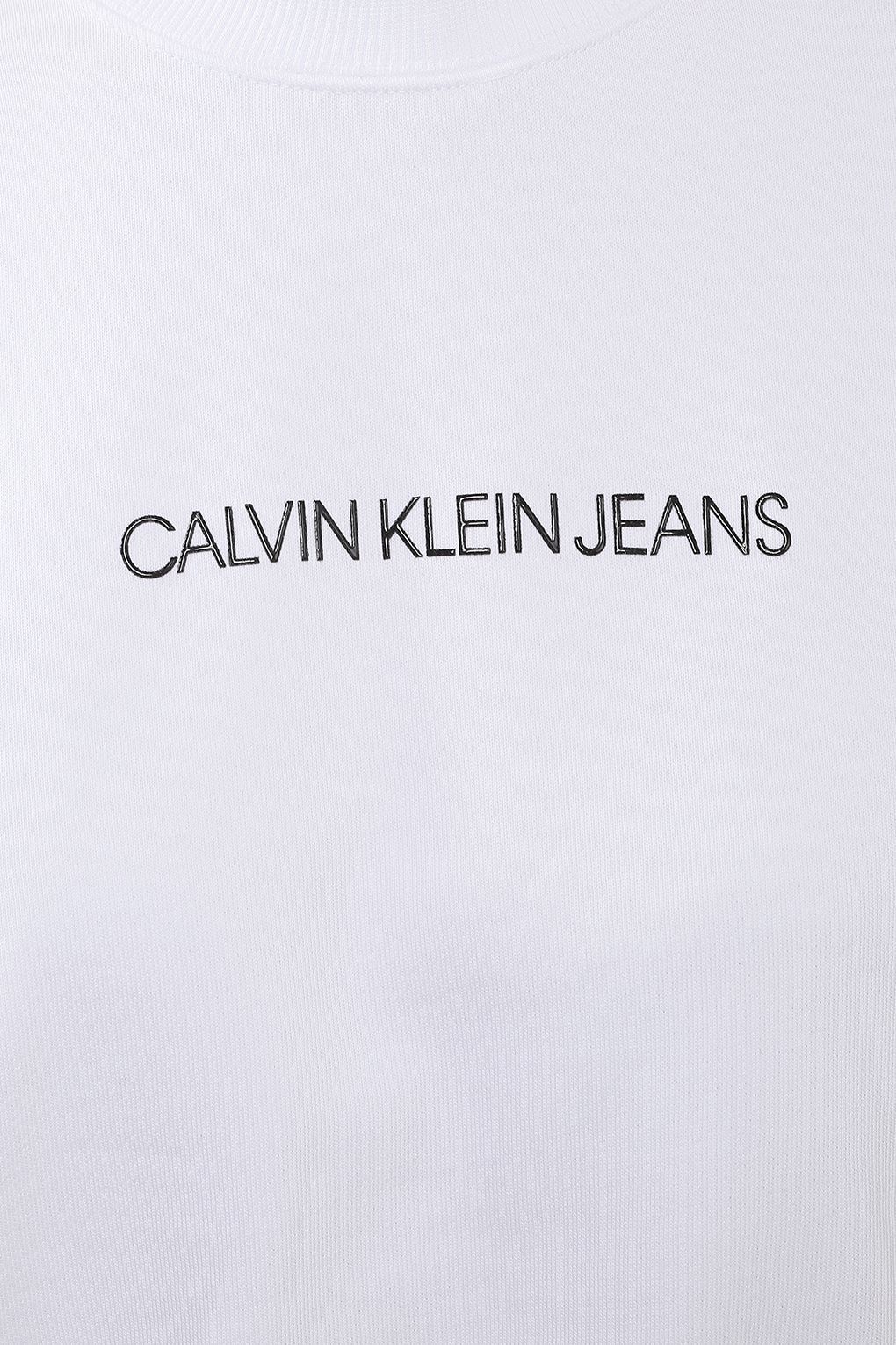 Calvin Klein Jeans Хлопковый свитшот с лампасами и с лого Calvin Klein Jeans Хлопковый свитшот с лампасами и с лого